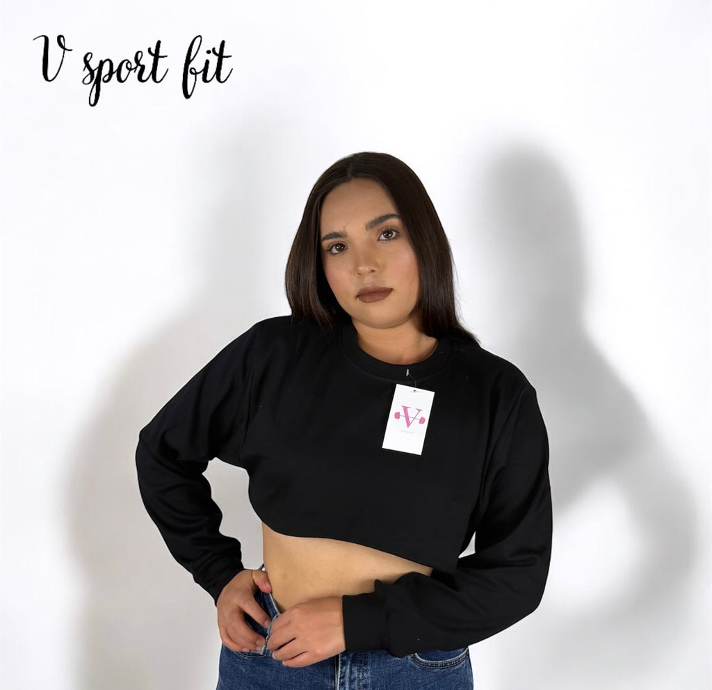 BLUSA CROP DE MANGA LARGA